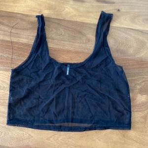 Black Mesh Crop Top